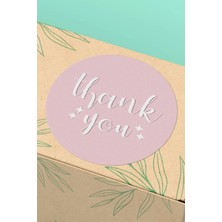 Xox Shops Kuşe Sticker Paketleme Kargo Ambalaj Ürün Kuşe Teşekkürler Etiketi Pembe - 90 Adet - ST2032