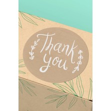 Xox Shops Thank You Sticker Teşekkürler Ambalaj Kargo Etiketi Kraft Görünümlü Beyaz - 90 Adet - ST2072