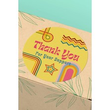 Xox Shops Kuşe Thank You Sticker Sarı Renkli Kargo Paketleme Ambalaj Etiketi - 90 Adet - ST2198