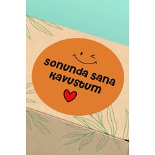 Xox Shops Thank You Sticker Turuncu Sonunda Sana Kavuştum Yazılı Paketleme Etiketi - 90 Adet - ST2344