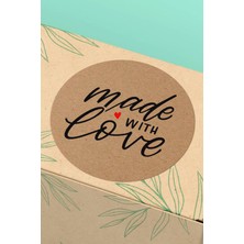 Xox Shops Sticker Kraft Görünümlü Made Wıth Love Paketleme Kargo Etiketi - 90 Adet - ST2257