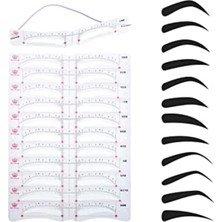 Öz Trend Store Kaş Şablonu Kalıcı Kaş Makyaj Microblading Şablonu 12 Adet Farklı Şablon