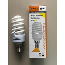 Osaka 3 Adet Osaka 15W=75W  825 Lümen E 14 Tasarrulu Lamba 2700K Sarı