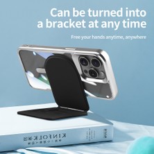 Unbrand Iphone 13 Pro Magnetic Case Pu Pu Kart Tutucu Kickstand Tpu+Pc Telefon Kapağı - Beyaz / Beyaz (Yurt Dışından)