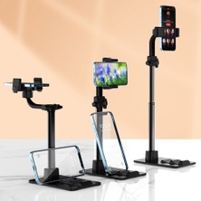 Unbrand CCT13 360 Derece Dönen Kelepçeli Geri Çekilebilir Telefon Tutucu Kaymaz Metal Tabletler Canlı Akış Için Stand Tabanı (Yurt Dışından)