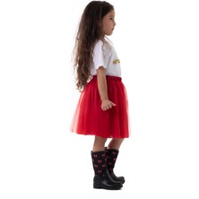 Saltare Kız Çocuk Kırmızı Etek Kırmızı Saten Taç 23 Nisan 29 Ekim Parti Gösteri Eteği Red Tutu Skirt