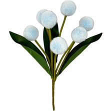 Nettenevime Yapay Çiçek Mavi Pompon Çiçeği Dekoratif Yapay Çiçek 30x20cm