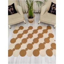 Jüt Hasır Görünümlü Desenli Modern El Örgüsü Dikdörtgen Halı Kilim