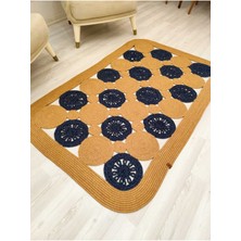 Jüt Hasır Görünümlü Desenli Modern El Örgüsü Dikdörtgen Halı Kilim
