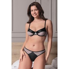 Mia Micro Tül Detaylı Kapsız Balenli Iç Çamaşırı Takımı