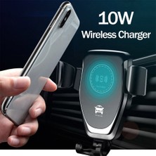 Unbrand Q12 10W Araç Hava Havalandırıcı Montaj Yerçekimi Telefon Tutucu Kablosuz Şarj Cep Aryaposu Şarj Standı (Yurt Dışından)