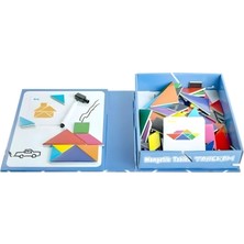 Eğitici Manyetik Tablet Tangram ve Yazı Tahtası Seti - Magnet Tablet Tangram ve Yazı Tahtası Set - Manyetik Montessori Tangram Set