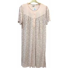 Nena Nena-22440-Kadın Kısa Kollu Robalı Patlı  Pamuk Viskon Gecelik