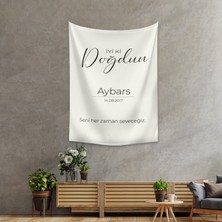 Vagonik Kişiye Özel Doğum Günü Happy Birthday Duvar Örtüsü Duvar Halısı Birinci Kalite Kumaş