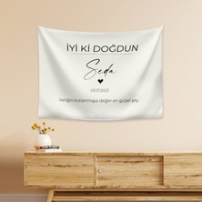 Vagonik Kişiye Özel Doğum Günü Happy Birthday Duvar Örtüsü Duvar Halısı Birinci Kalite Kumaş