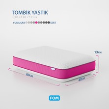 FOM 2'li Tombik Full Ortopedik Masaj Etkili Visco Yastık Kampanyası, Ortopedik, 60 X 40 X 13, Fuşya
