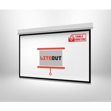 Liteout 2 Yıl 350X265CM Motorlu Kumandalı Projeksiyon Perdesi Beyaz