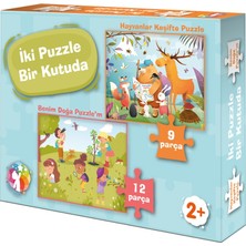 Iki Puzzle Bir Kutuda Hayvanlar Keşifte - Benim Doğa Puzzlem