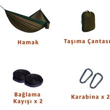 Streak Çift Kişilik Hamak Kolay Kurulum Pratik Kancalı Kamp Piknik Outdoor Bahçe Hamağı Yeşil