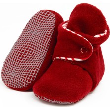 Ella Bonna Polar Bebek Pandufu, Kaydırmaz Taban, Organik Pamuk Astarlı, İlk Adım Ev Patiği, Bordo