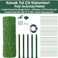 Konak Tel Çit Sistemleri Avantaj Seti Panel Çit+Çim Çit+Direk ve Aksesuarlar 75 cm