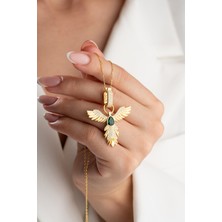 Silvano Jewelry 925 Ayar Gümüş Zirkon Taşlı Zümrüdüanka Kolye