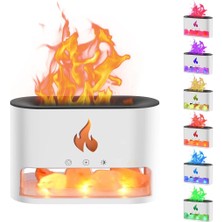 Qasul Şömine Hava Nemlendiricisi 4 Renkli Alevli ve Taşlı Buhar Makinesi