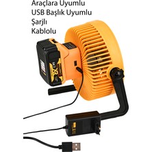 Millian Şarjlı - USB Girişli (Araçlara Uyumlu) - Kablolu Vantilatör Masaüstü 8 Inc Pervane Fan 4 Kademeli