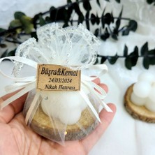 Hayaller Dükkanı 30 Adet Bubble Mum Kütük Üzeri Nikah Nişan Kına Lik Nikah Şekeri