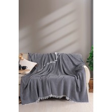 Terry Home  Carden Pamuklu Çift Kişilik Pike-Yatak Örtüsü 200x230 cm Antrasit