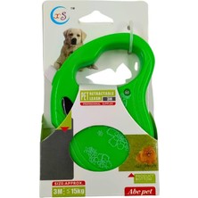 ANS 3 Metre Otomatik Makaralı Köpek Gezdirme Tasması Kayışı Yeşil