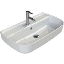 Turkuaz Aqua Tezgahüstü Lavabo 75X40 cm (Duvara Sıfır Lavabo)