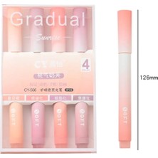 Kawaii Pembe Gradual Aesthetic Pembe Fosforlu Kalem Seti