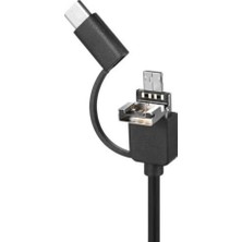 Invicta Endoskop 3 In 1, Hd Yılan Kamera USB Micro USB Type-C Sert Kablo 10 Metre