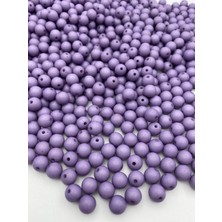 Hedef Bijuteri 100GR Opak Yuvarlak Lila / Mor Renk 10MM Top Model Akrilik Boncuk, Çanta Boncuğu (~ 175 Adet)