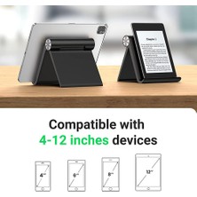 Unbrand Ugreen 50748 Ayarlanabilir Tablet Standı Katlanır Masa Telefon Standı iPad Pro 11 ile Uyumlu Taşınabilir Telefon Tutucu iPad Mini 6 Air iPhone 13 Pro Max Galaxy S21 - Siyah (Yurt Dışından)