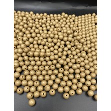 Hedef Bijuteri 100GR Opak Yuvarlak Vizon / Açık Kahverengi 10MM Top Model Akrilik Boncuk,çanta Boncuğu (~175 Adet)