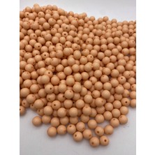 Hedef Bijuteri 100GR Opak Yuvarlak Somon / Mercan Renk 10MM Top Model Akrilik Boncuk,çanta Boncuğu (~ 175 Adet)