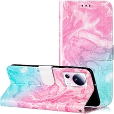 Colorful Boutique 1 Xiaomi 13 Lite Için Flip Case Kart Yuvaları Tutucu Mermer Desen Tam Pu (Yurt Dışından)