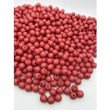 Hedef Bijuteri 100GR Opak Yuvarlak Fuşya / Koyu Pembe Renk 10MM Top Model Akrilik Boncuk,çanta Boncuğu (~ 175 Adet)