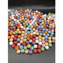 Hedef Bijuteri 100GR Opak Yuvarlak Pastel Karışık Renk 10MM Top Model Akrilik Boncuk,çanta Boncuğu (~ 175 Adet)