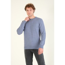 Giyim Dünyası Erkek Sıfır Yaka Kazak Indigo