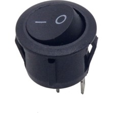 Roboyol Store Yuvarlak 2 Pin Anahtar Rocker Switch Mini Buton Kcd1 Siyah Açma