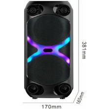 Hobimtek HT-960 Taşınabilir Şarjlı Bluetooth Hoparlör 4 Inç Çift Bass Rgb Işıklı Usb/bt/tf Tws Ses Sistemi