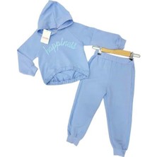 Çikoby Kız Çocuk Happiness Işlemeli Kapüşonlu Eşofman Takım