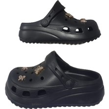 Akınalbella Kız Çocuk Siyah Taşlı Ortopedik Taban Günlük Şık Terlik Akb32-659