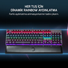 Gamepower Ogre Rainbow 60M Gamepower Blue Switch Türkçe Q USB Mekanik Gaming Klavye - 3 Yıl Garantili