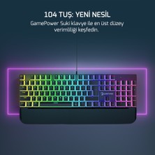 Gamepower Suki Mekanik Kırmızı Switch Puding Keycaps Türkçe Q 104 Tuş USB Gaming Klavye