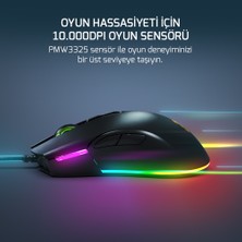 Gamepower Ursa 10000DPI USB Oyuncu Mouse - Siyah