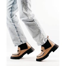 Cleopatra Shoes Siyah Yanları Dalgıç Detaylı Bot